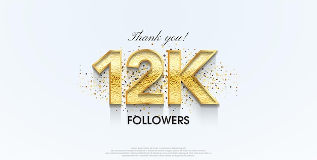 Gracias celebración de 12k seguidores por el cartel de la publicación en las redes sociales