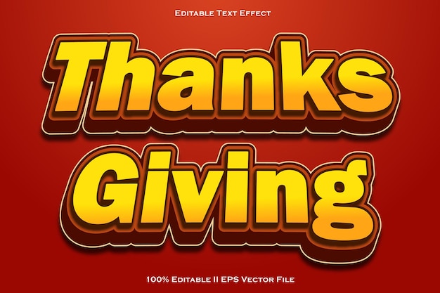 Gracias dando efecto de texto editable estilo de gradiente de relieve 3D