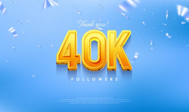 Gracias por el diseño de saludo de 40k seguidores leales para publicaciones en redes sociales