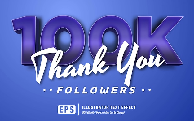 Gracias efecto de texto de 100k - editable