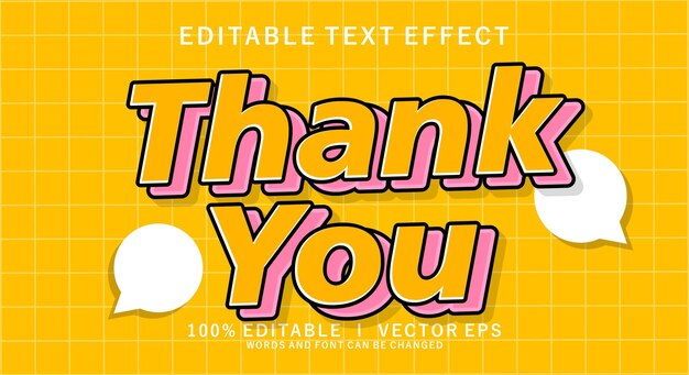 gracias efecto de texto vectorial con diseño de estilo moderno