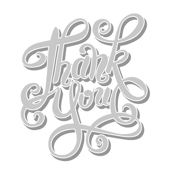Gracias ilustración de vector de inscripción de letras manuscritas