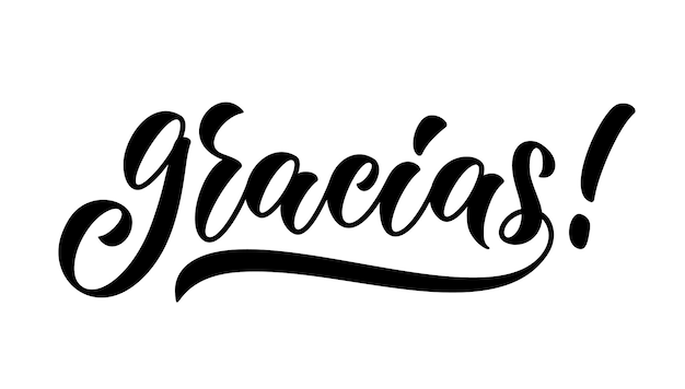 Vector gracias letra de mano frase española que se traduce como gracias