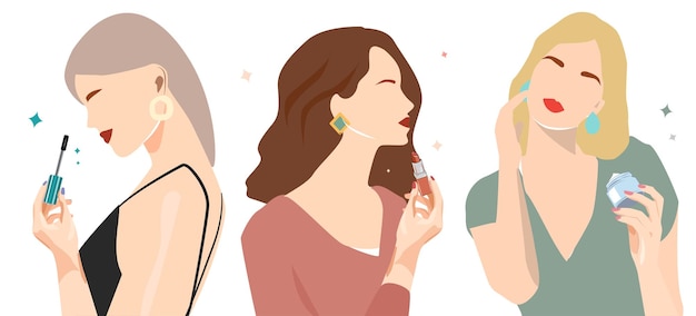 Vector gracias a los procedimientos y autocuidado ilustración de cosméticos de belleza el concepto de cuidado de la piel