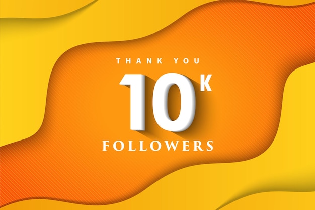 Gracias seguidores de 10k con ondas naranjas, amarillas