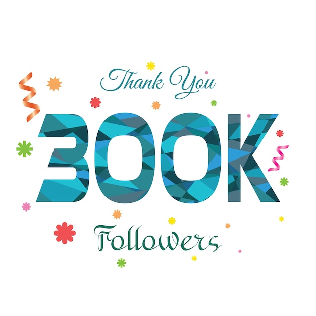 Gracias Seguidores 300K Plantilla de diseño