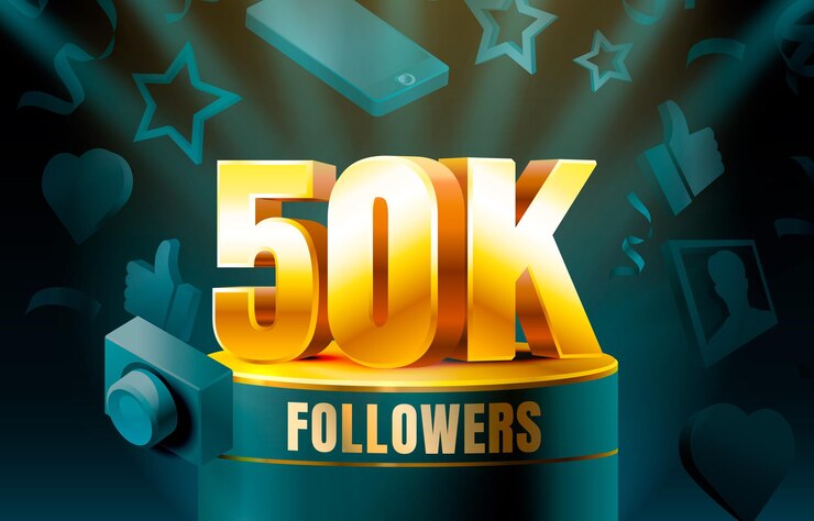 Vector gracias seguidores 50k banner