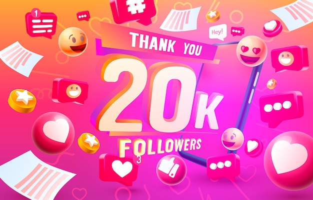 Gracias seguidores pueblos k grupo social en línea feliz banner celebrar vector