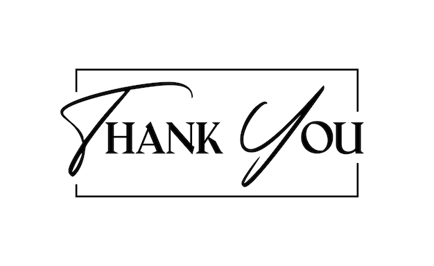 Gracias tipografía elegante diseño en blanco y negro letras gracias mensaje
