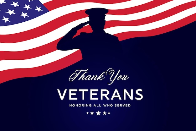 Gracias veteranos fondo de pancarta día de los veteranos honrando a todos los que sirvieron el 11 de noviembre