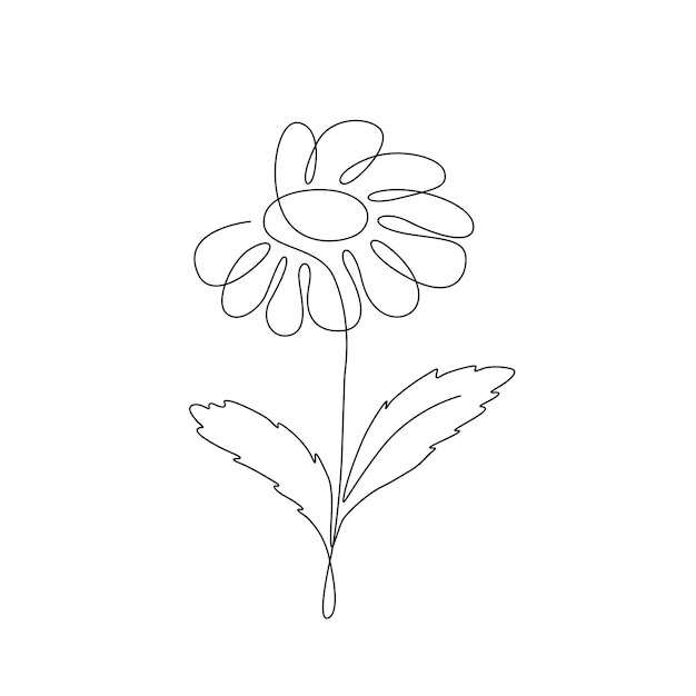 Graciosa y delicada esta ilustración artística de la línea de flores de margarita captura la belleza atemporal