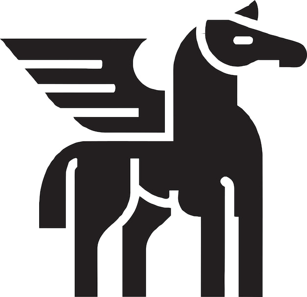 Gracioso diseño del icono del caballo Pegasus