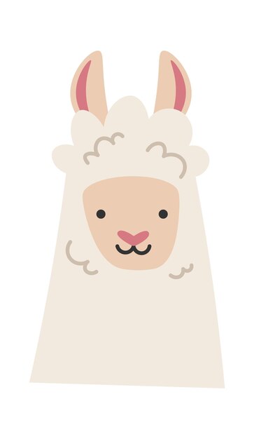 Gracioso Llama Alpaca icono Vector ilustración