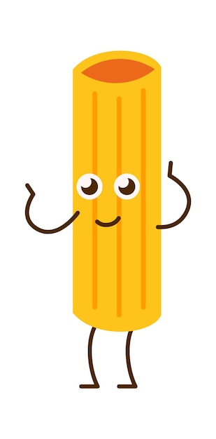 Gracioso personaje de dibujos animados de pasta macarrones italianos ilustración vectorial