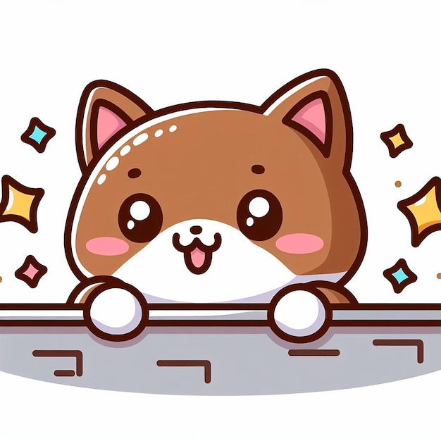 Vector gracioso personaje de gatito gatito en estilo de dibujos animados kawaii