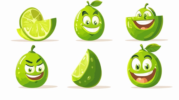 El gracioso personaje verde lima con una cara sonriente