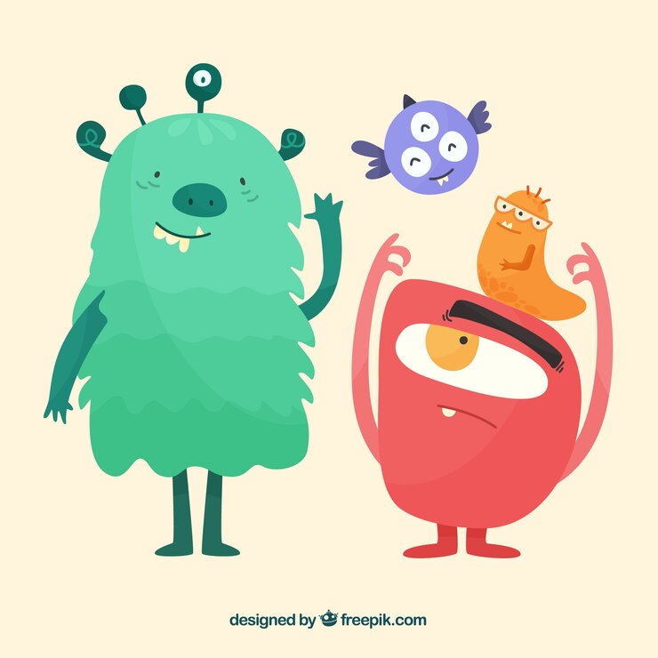 Vector graciosos caracteres de monstruos