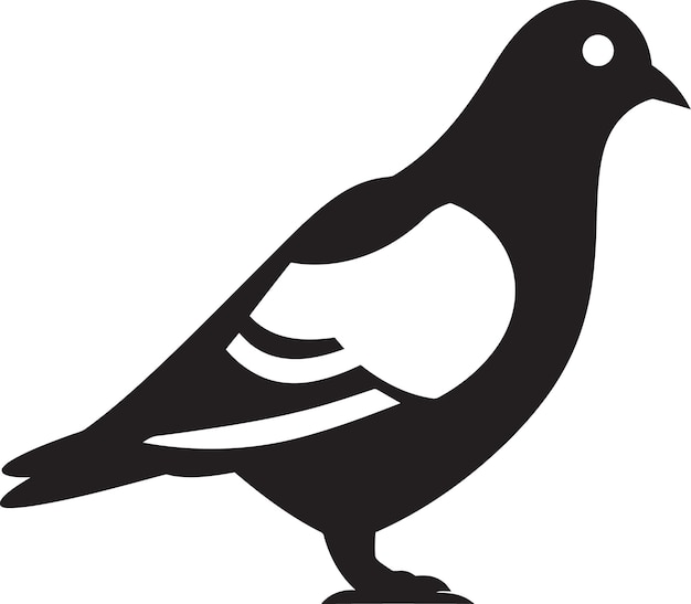 Los graciosos vectores de palomas voladoras en la impresionante majestad de BlackAvian en monocromo vectorizado