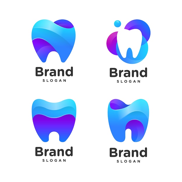 Gradient dental logo collection