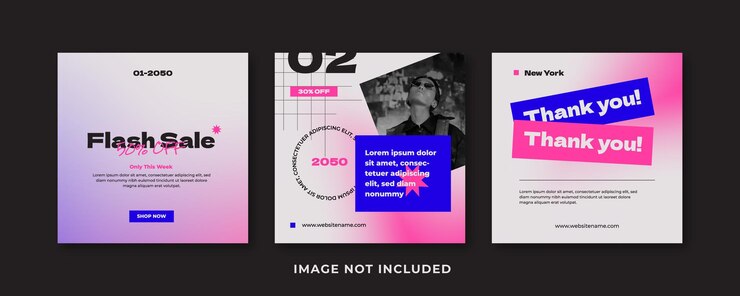 Vector gradient fashion social media plantilla de post