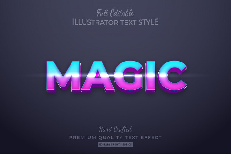 Vector gradient magic efecto de estilo de texto editable premium