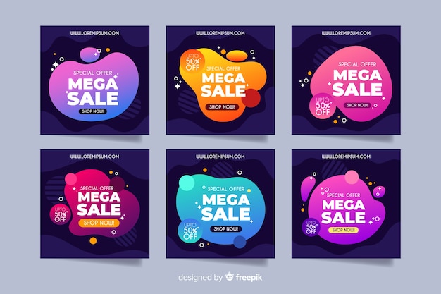 Vector gradient sale instagram post collection