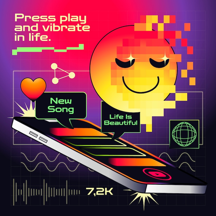 Vector gradient social media notification illustration