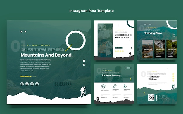 Gradient trekking publicaciones de instagram