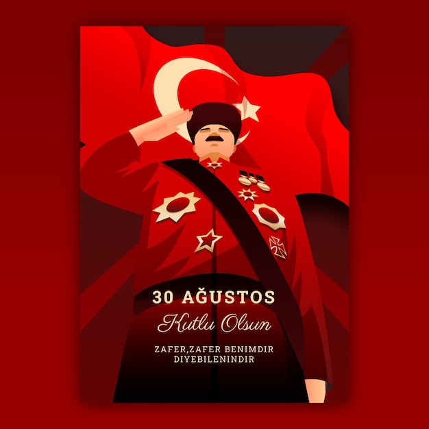 Gradiente 30 de agosto plantilla de póster vertical
