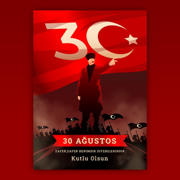Gradiente 30 de agosto plantilla de póster vertical