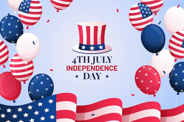 Gradiente 4 de julio - fondo de globos del día de la independencia