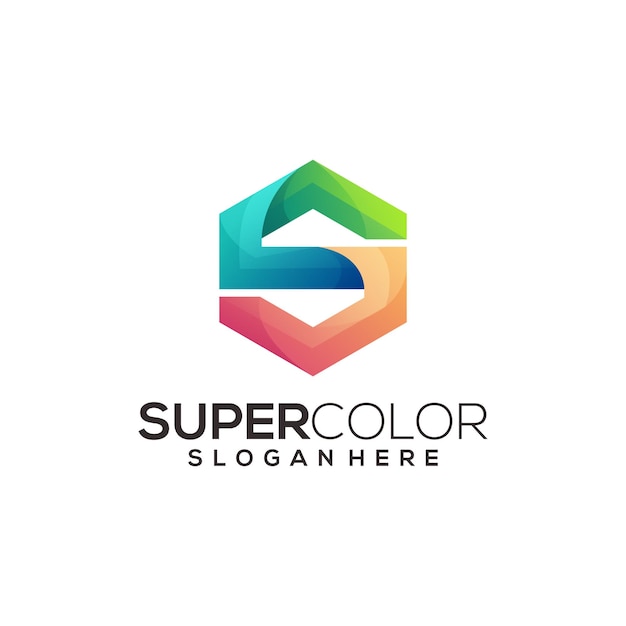 Gradiente abstracto colorido del logotipo de la letra s