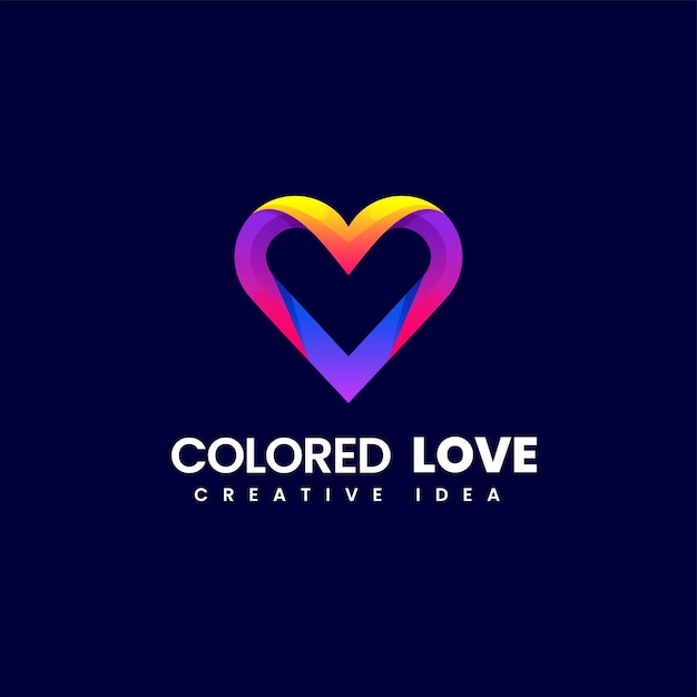 Vector gradiente de amor logotipo de colores