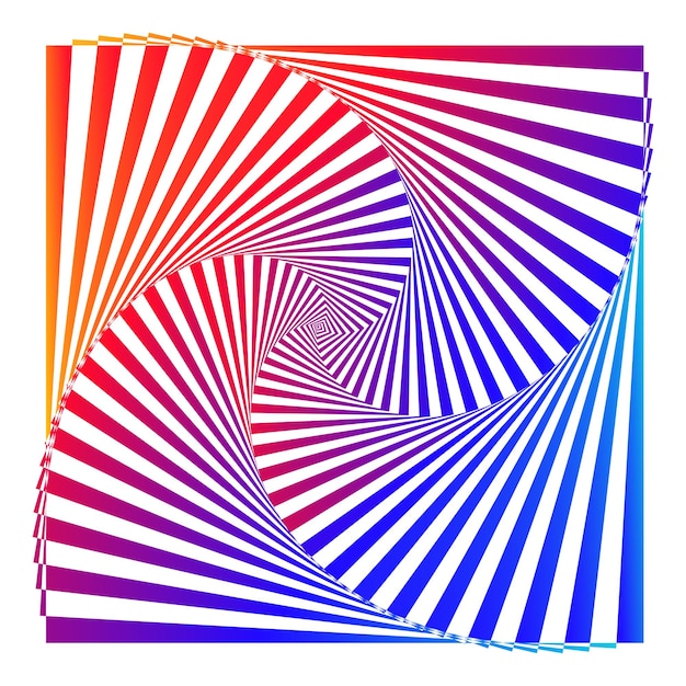 Gradiente de arco iris rayado opt art Ilusión óptica geométrica con rayas Tarjeta de fondo abstracto Ilustración vectorial EPS 10 Plantilla de presentación de volante de estilo atractivo brillante Onda de vapor mínima