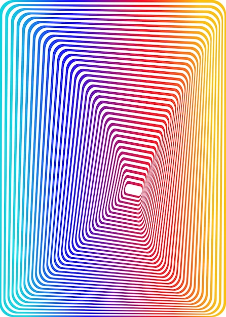 Gradiente de arco iris rayado opt art Ilusión óptica geométrica con rayas Tarjeta de fondo abstracto Ilustración vectorial EPS 10 Plantilla de presentación de volante de estilo atractivo brillante Onda de vapor mínima