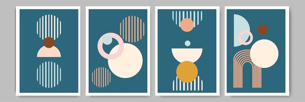 Gradiente artístico marrón boho diseño abstracto diseño plano boho diseño arte gráfico