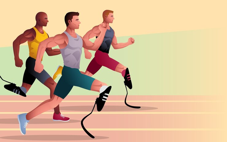 Vector gradiente para atletas carrera de correr espacio de copia