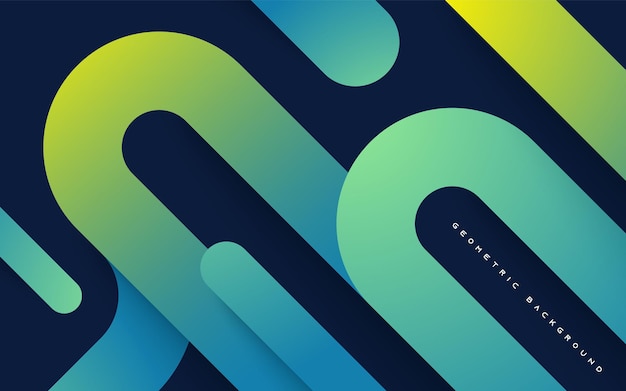 Gradiente azul y amarillo fondo geométrico abstracto forma dinámica con sombra