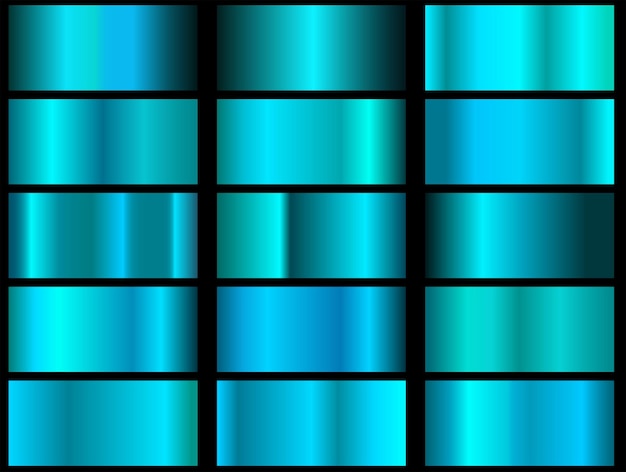 Gradiente azul Colección de gradientes coloridos con textura metálica brillante para el diseño de portadas