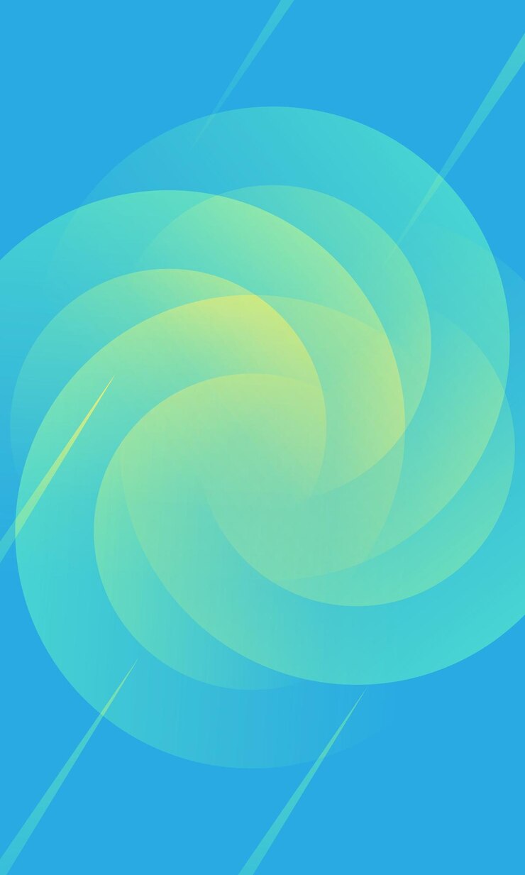 Gradiente azul fondo abstracto Círculo amarillo formas radiales composición Espacio