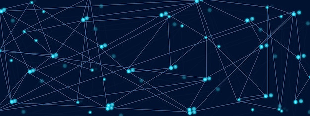 Gradiente azul moderno ciencia de la red que fluye concepto de tecnología futurista Ilustración vectorial