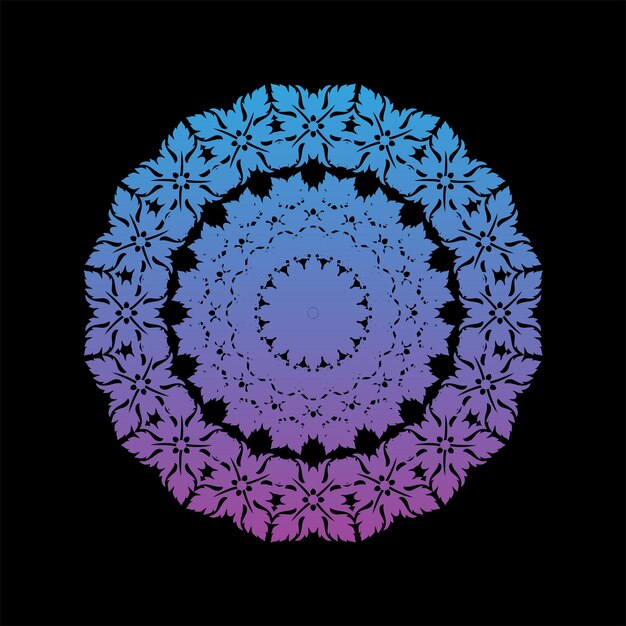El gradiente azul púrpura del mandala moderno