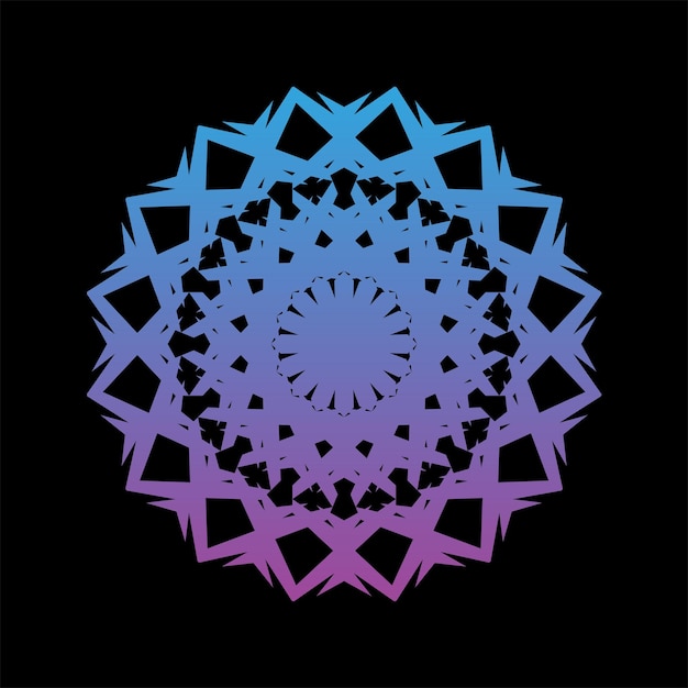 El gradiente azul púrpura del mandala moderno