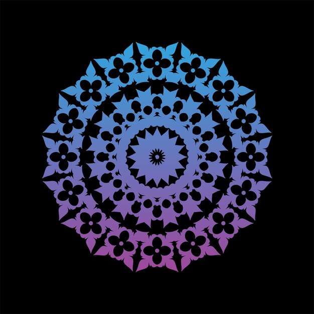 El gradiente azul púrpura del mandala moderno