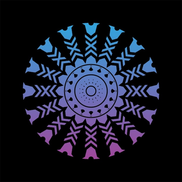 El gradiente azul púrpura del mandala moderno