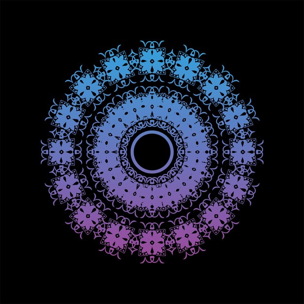El gradiente azul púrpura del mandala moderno