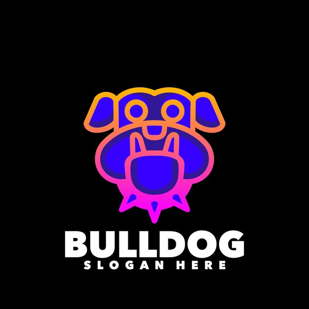 Vector gradiente de la cabeza del bulldog