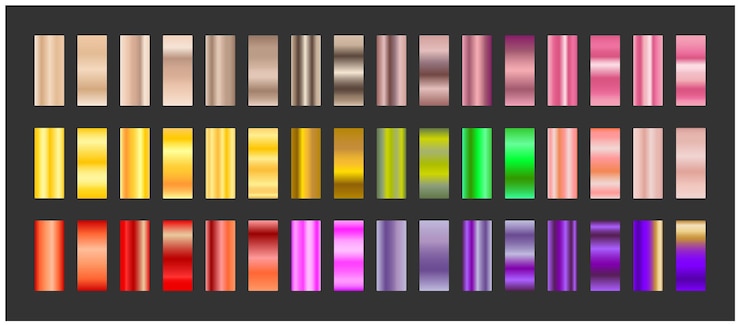 Vector gradiente de color un conjunto de muestras de gradiente de color para el diseño creativo