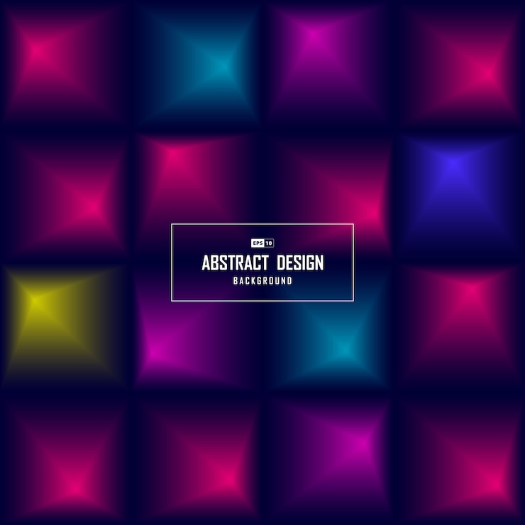 Vector gradiente de color cuadrado abstracto de fondo de cubierta de patrón de diseño de tecnología.