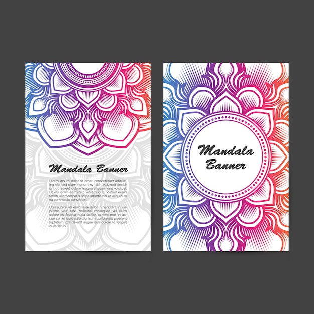 Vector gradiente de color mandala banner